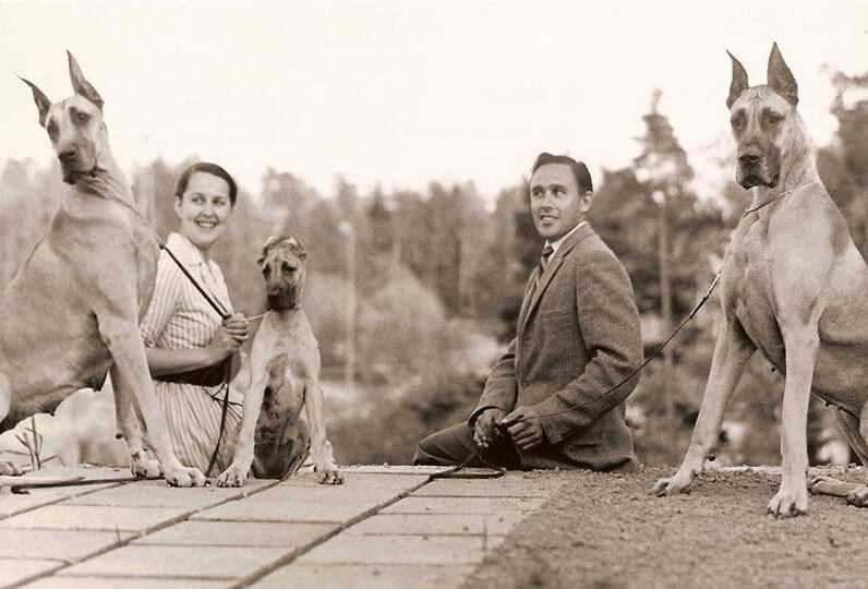 Oma Magnusson mit Doggen, Kennel Airways